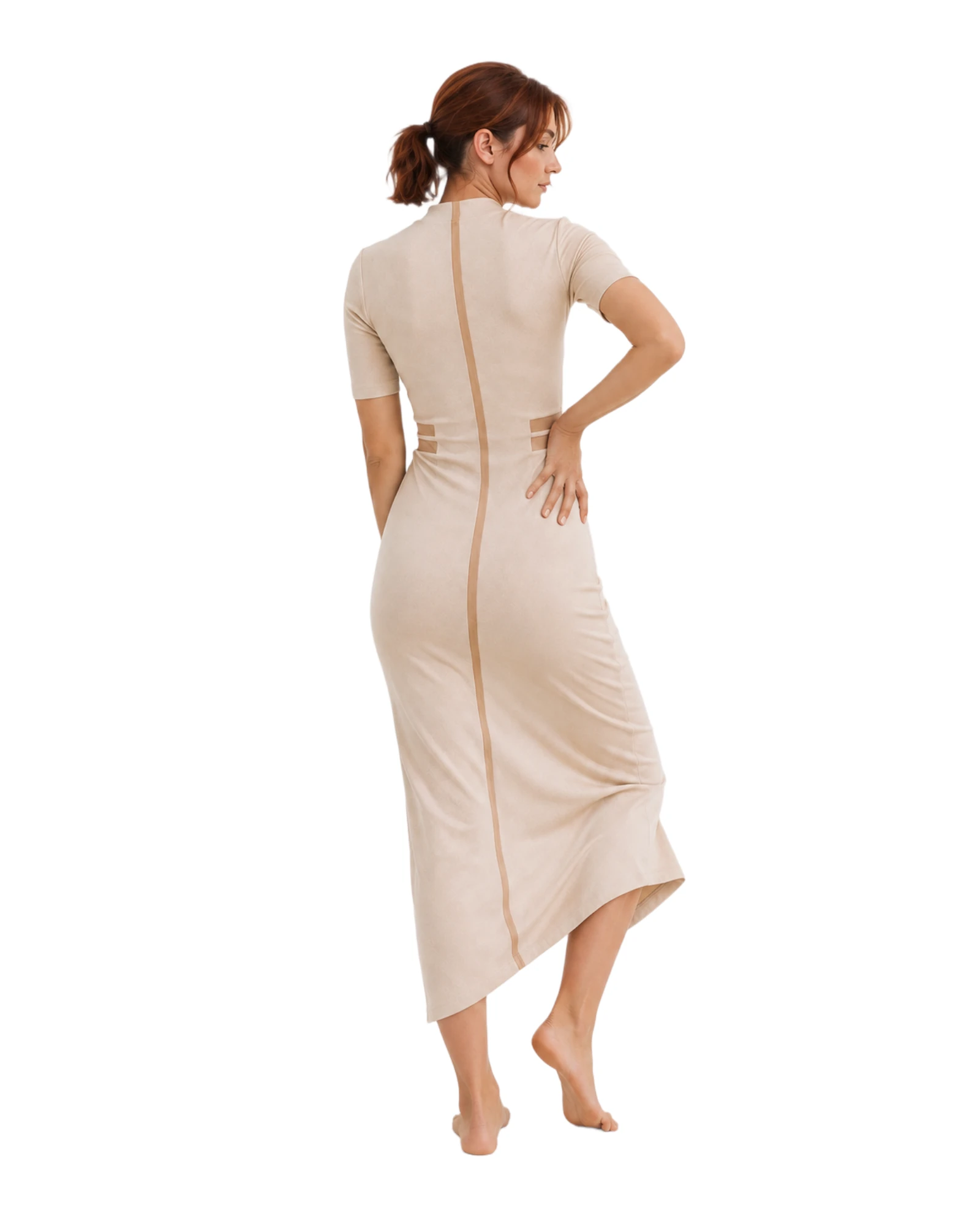 Detail of directional structures at the Harmony Dress waist
