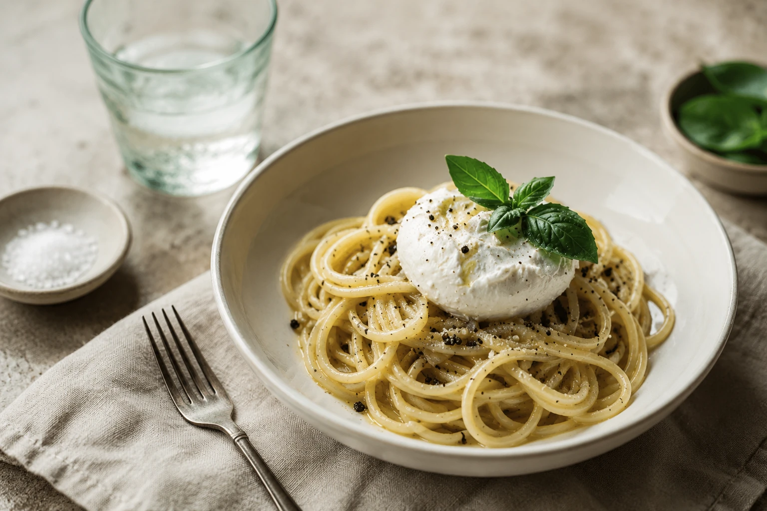A plate of Pasta with ricotta