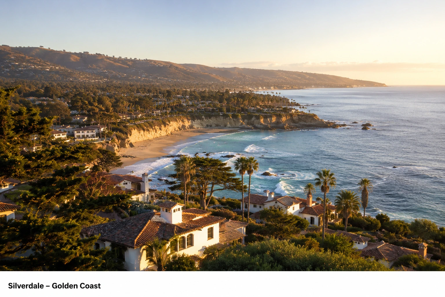Silverdale homes and hills overlooking the Pacific coast