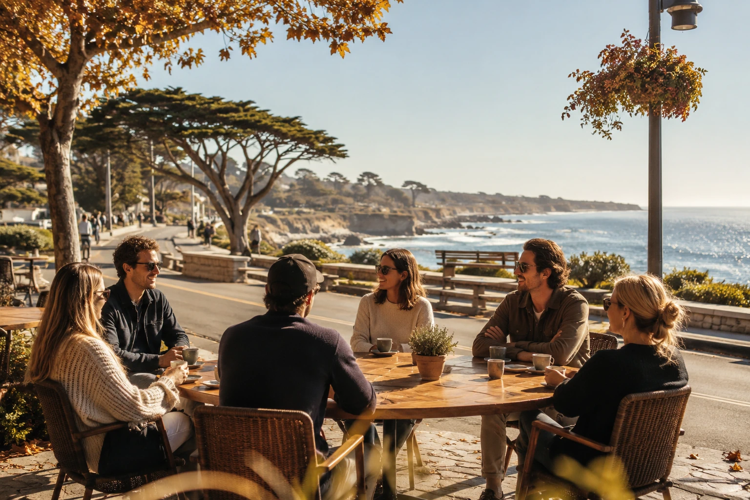 Friends gathering in a cosy Silverdale café