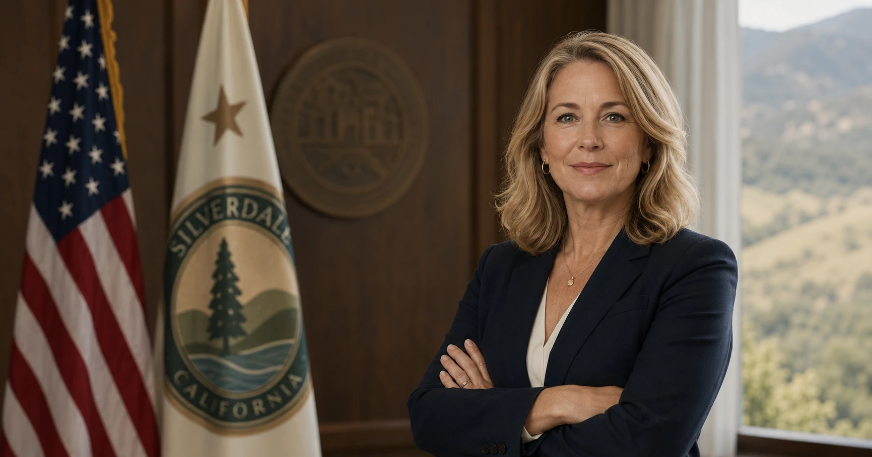 Mayor Whitfield posing in office