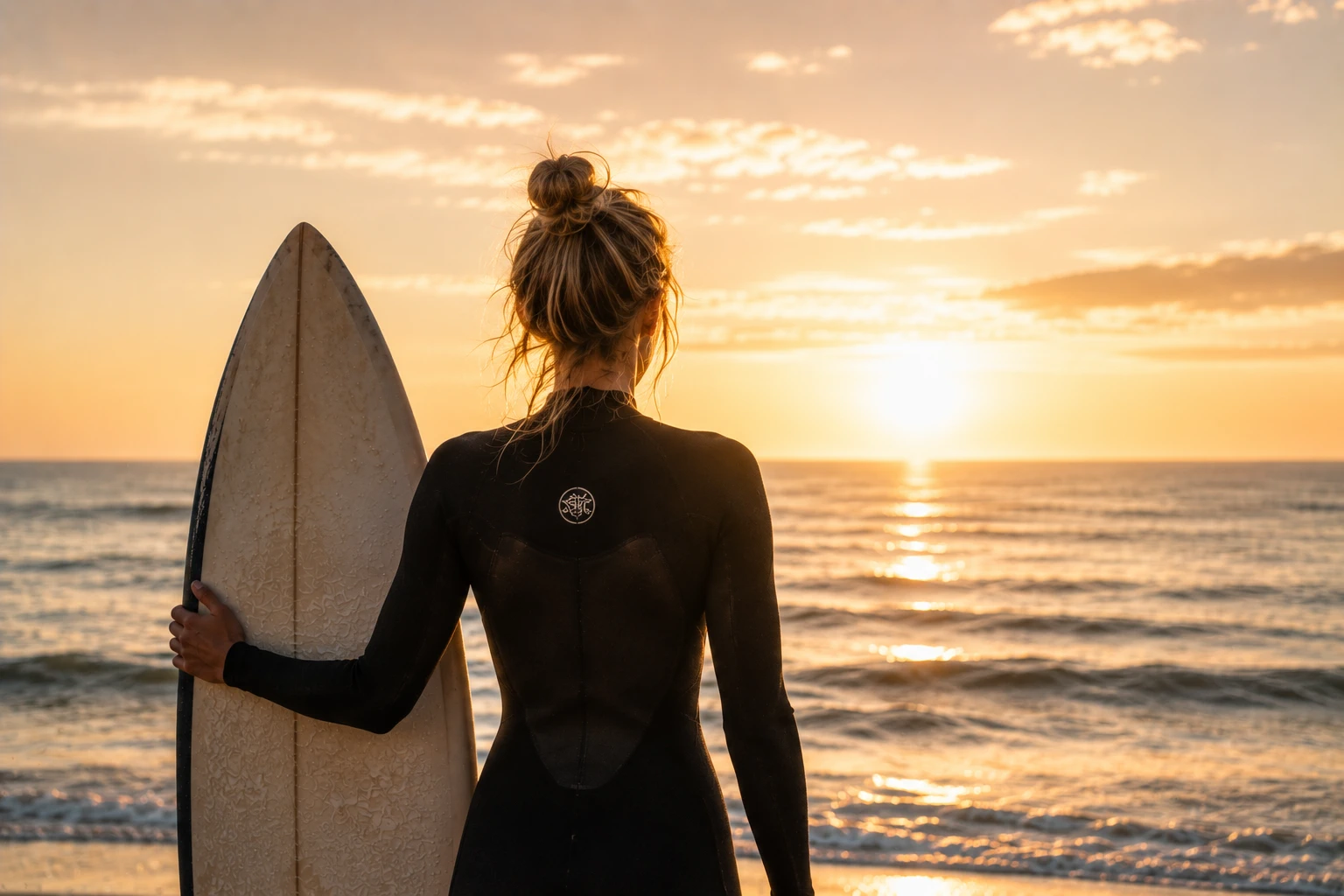 A surfer on Silverdale’s Pacific coast